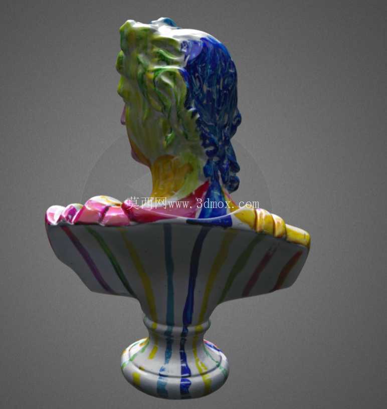 POP 4 3D 扫描仪的抽象彩色半身像