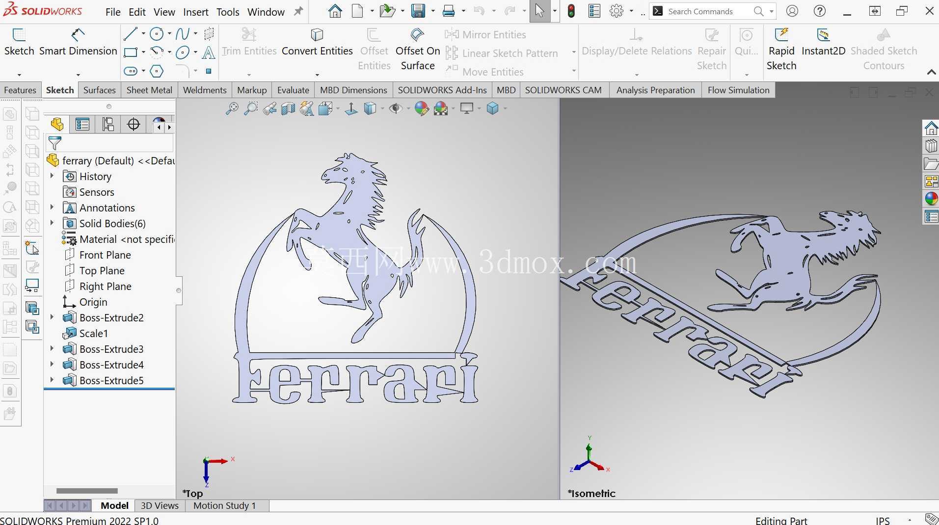 法拉利标志3D模型转换