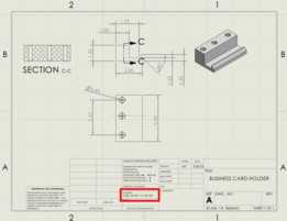 WBL 项目:在 SolidWorks 中创建名片夹的工程图