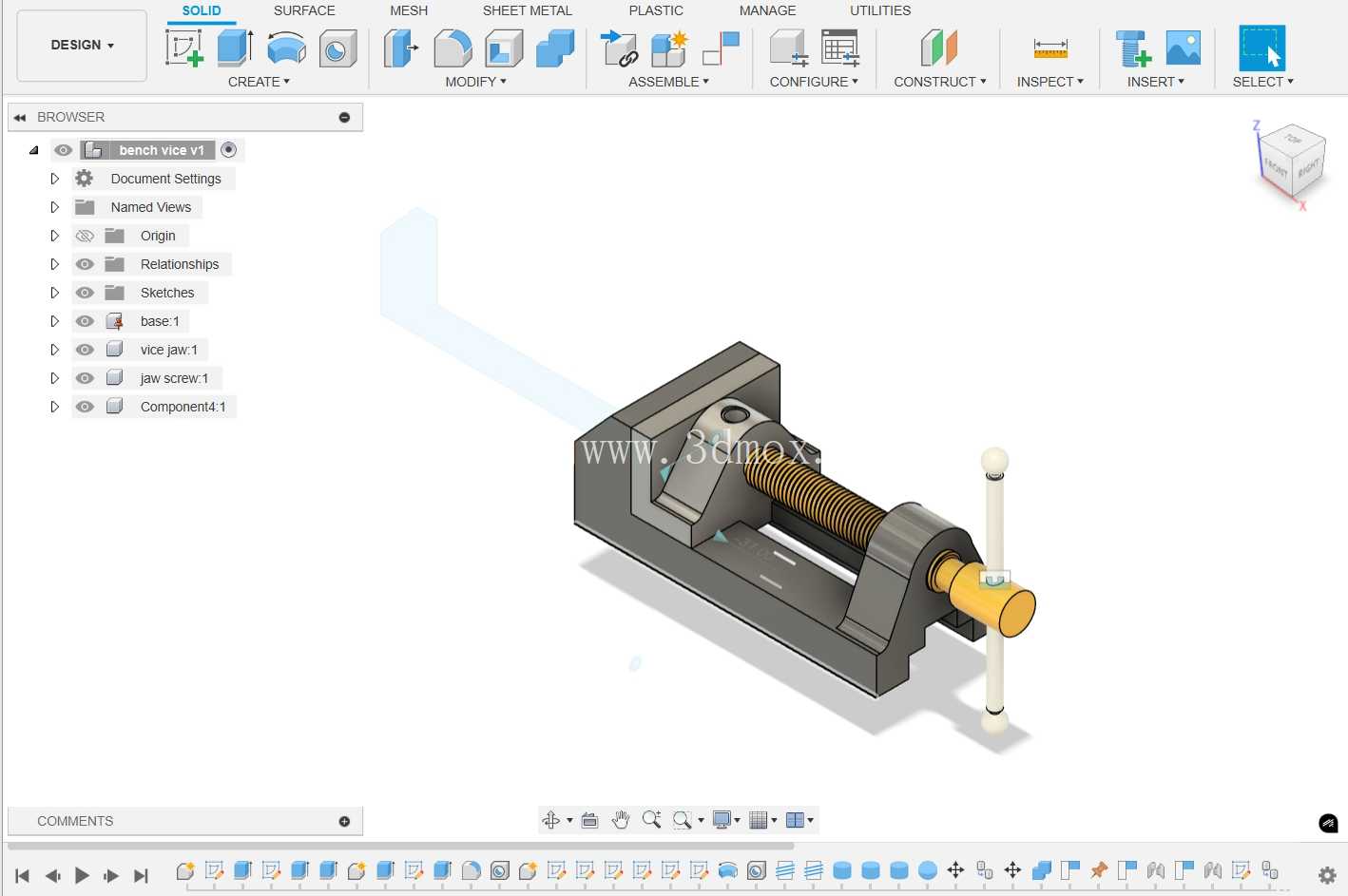 ̨��ǯ �C Fusion 360 CAD ģ��