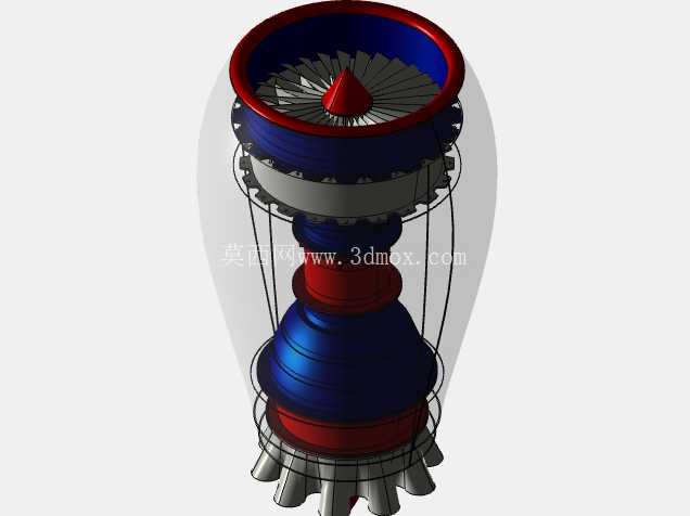 喷气发动机 CAD 装配 (Creo Parametric 11.0)