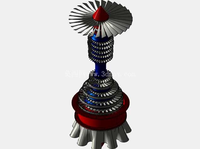 喷气发动机 CAD 装配 (Creo Parametric 11.0)