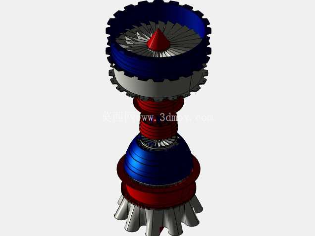 喷气发动机 CAD 装配 (Creo Parametric 11.0)