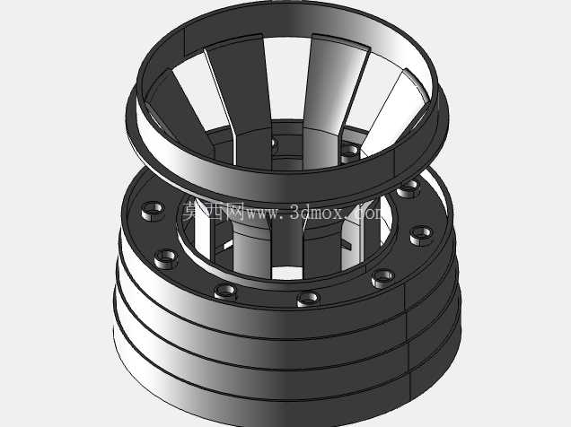 喷气发动机 CAD 装配 (Creo Parametric 11.0)