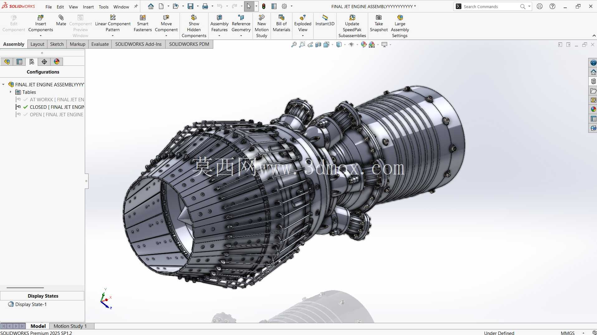 喷气发动机装配 - SolidWorks 设计
