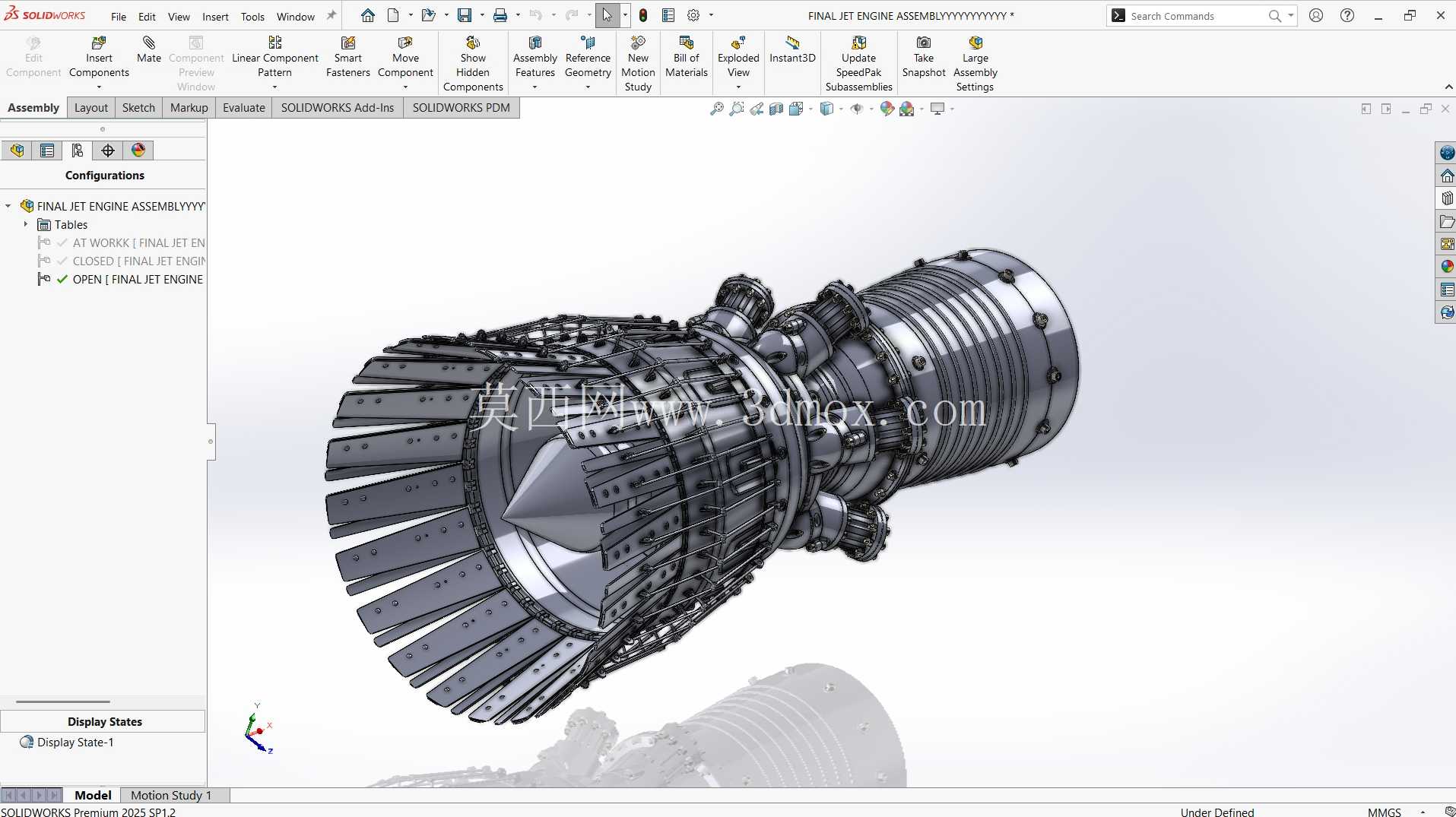 喷气发动机装配 - SolidWorks 设计