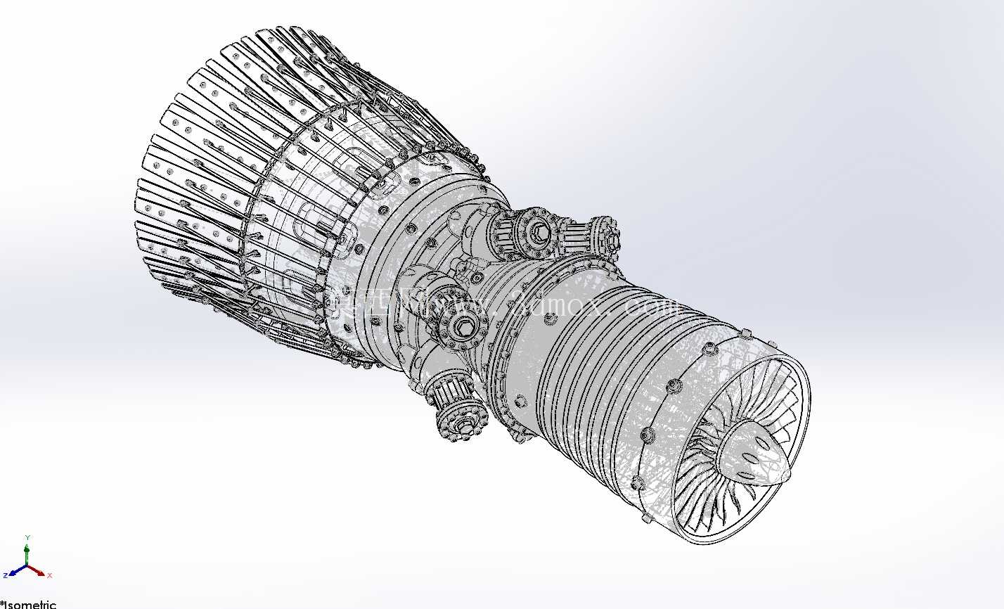 喷气发动机装配 - SolidWorks 设计
