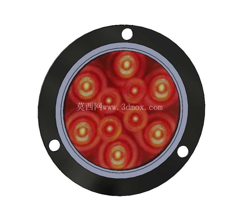 光电 LED 尾灯和转向灯 - 4 英寸圆形,10 个二极管,红色,齐平安装