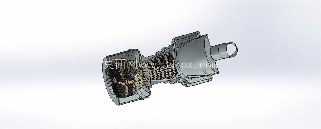 ?? 喷气发动机 - 机械剖面图