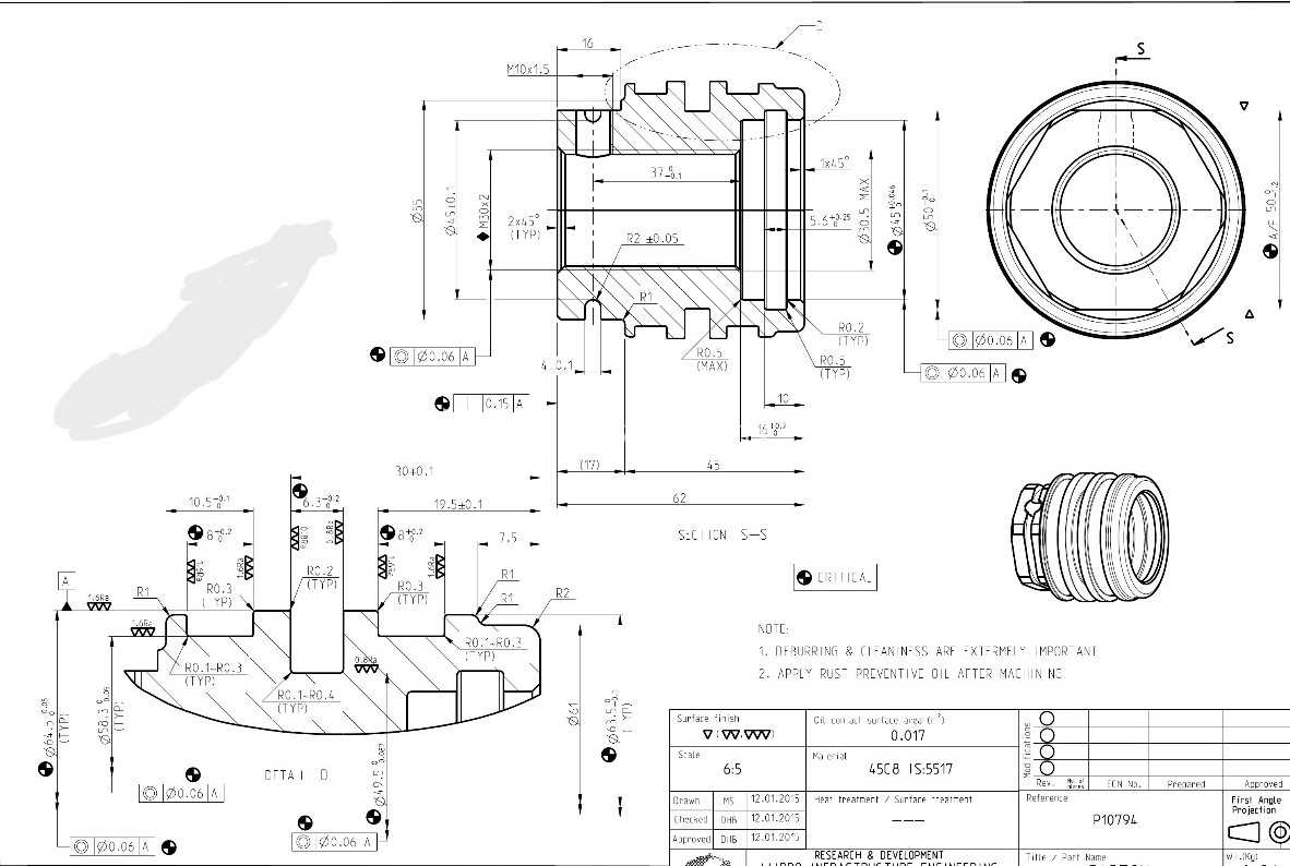带凹槽的圆柱形部件 - SolidWorks 模型 + 工程图