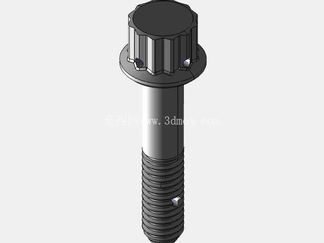 ISO 3185-040(系列表)航空航天螺栓 - 全精度 CAD 模型