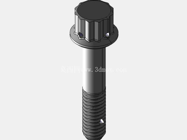 ISO 3185-040(系列表)航空航天螺栓 - 全精度 CAD 模型