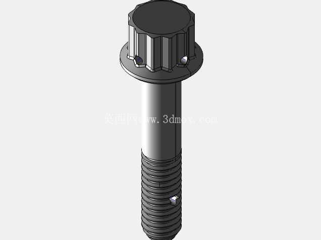 ISO 3185-040(系列表)航空航天螺栓 - 全精度 CAD 模型