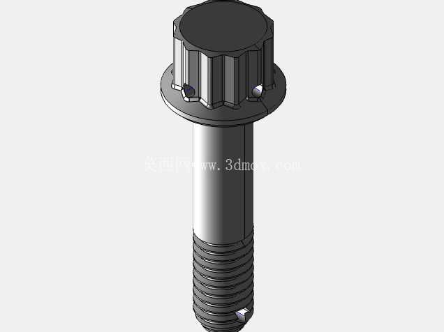 ISO 3185-040(系列表)航空航天螺栓 - 全精度 CAD 模型