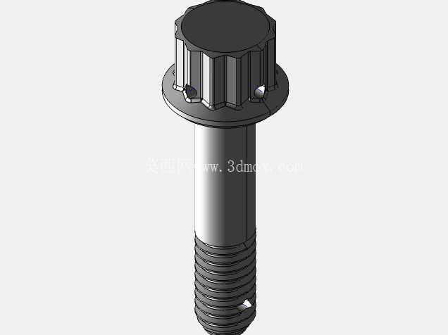 ISO 3185-040(系列表)航空航天螺栓 - 全精度 CAD 模型