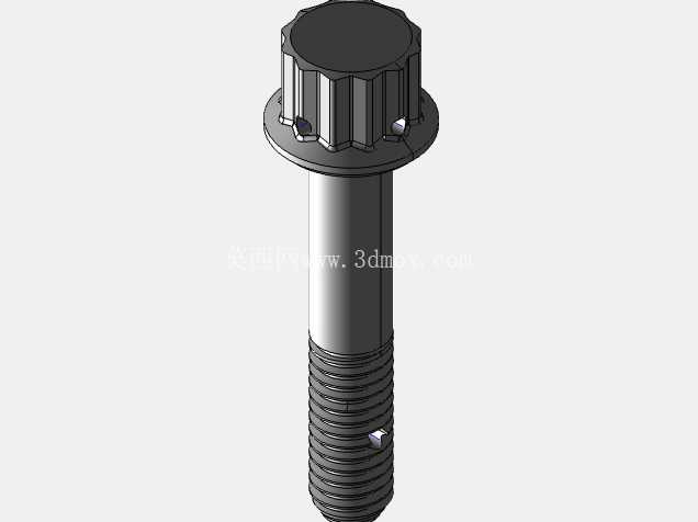 ISO 3185-040(系列表)航空航天螺栓 - 全精度 CAD 模型