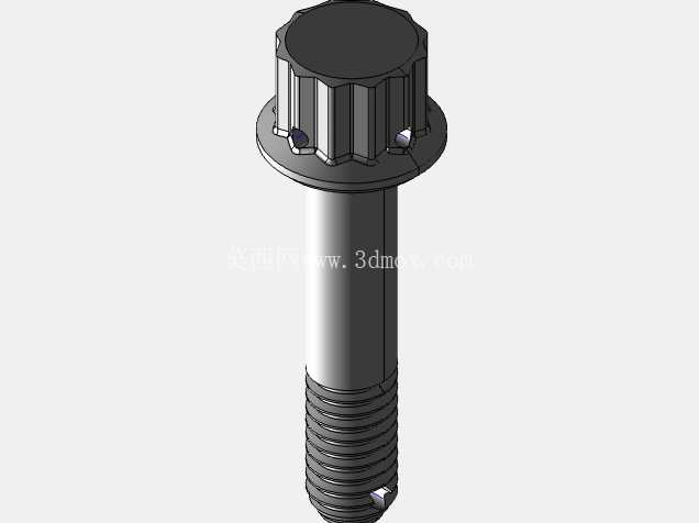 ISO 3185-040(系列表)航空航天螺栓 - 全精度 CAD 模型