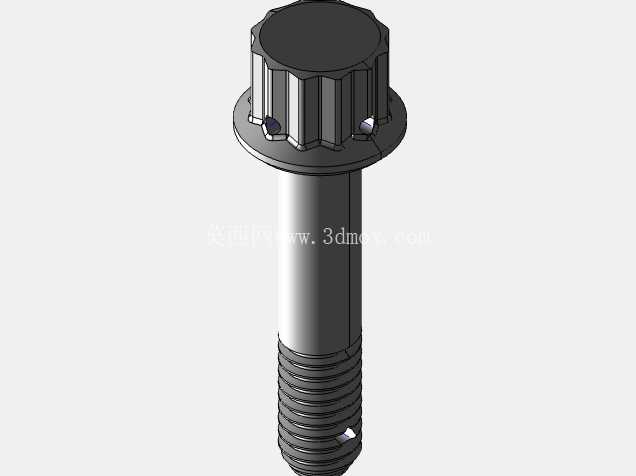 ISO 3185-040(系列表)航空航天螺栓 - 全精度 CAD 模型