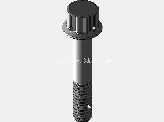 ISO 3185-040(系列表)航空航天螺栓 - 全精度 CAD 模型
