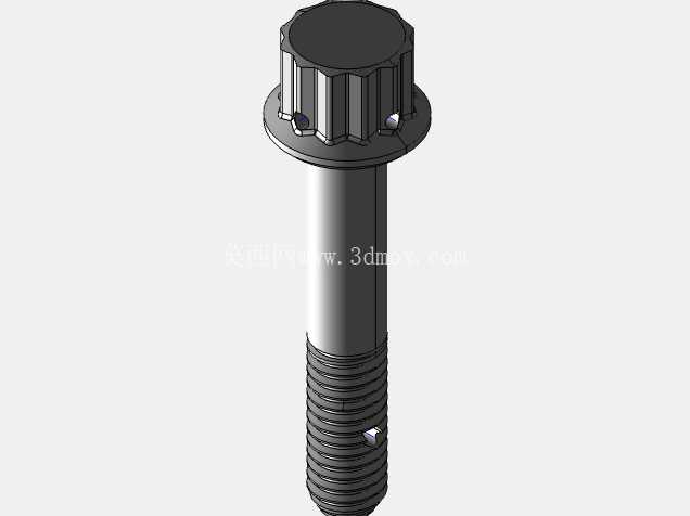 ISO 3185-040(系列表)航空航天螺栓 - 全精度 CAD 模型
