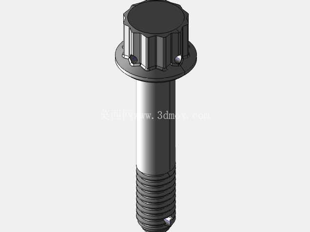 ISO 3185-040(系列表)航空航天螺栓 - 全精度 CAD 模型