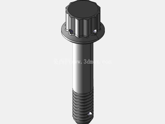 ISO 3185-040(系列表)航空航天螺栓 - 全精度 CAD 模型