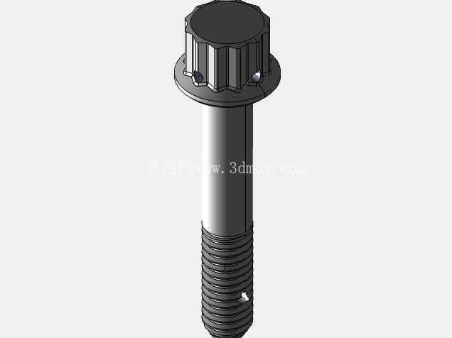 ISO 3185-040(系列表)航空航天螺栓 - 全精度 CAD 模型