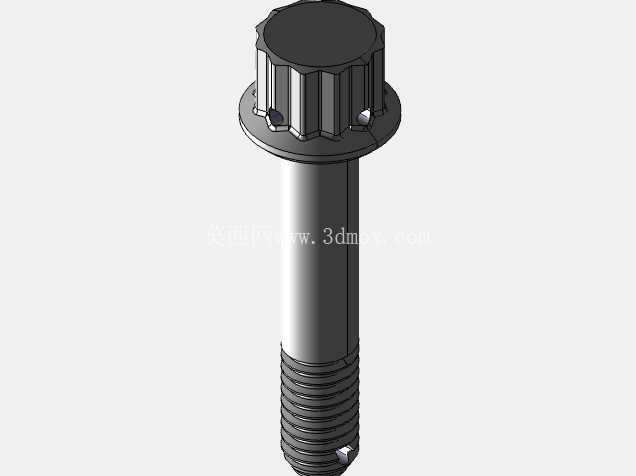 ISO 3185-040(系列表)航空航天螺栓 - 全精度 CAD 模型