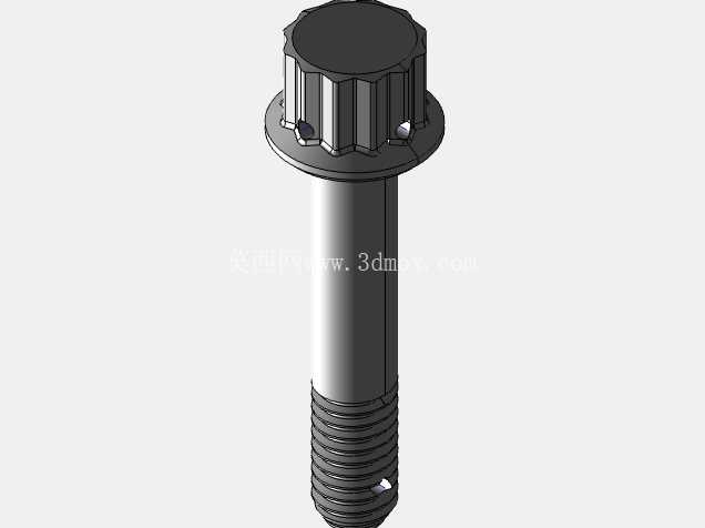 ISO 3185-040(系列表)航空航天螺栓 - 全精度 CAD 模型