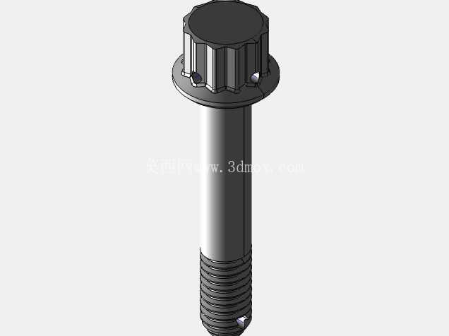 ISO 3185-040(系列表)航空航天螺栓 - 全精度 CAD 模型