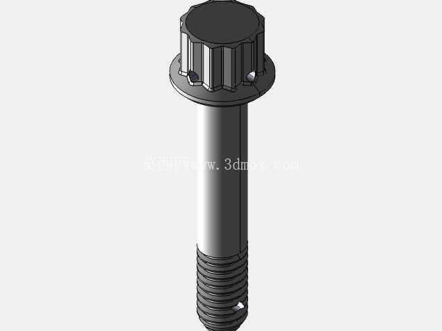 ISO 3185-040(系列表)航空航天螺栓 - 全精度 CAD 模型