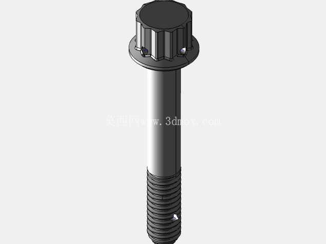 ISO 3185-040(系列表)航空航天螺栓 - 全精度 CAD 模型