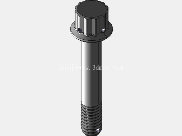 ISO 3185-040(系列表)航空航天螺栓 - 全精度 CAD 模型