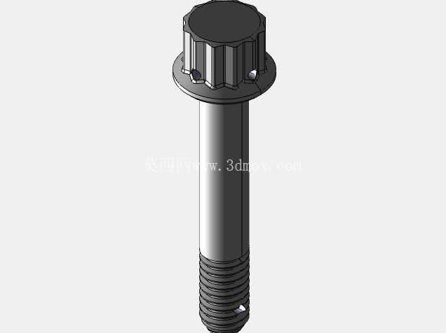 ISO 3185-040(系列表)航空航天螺栓 - 全精度 CAD 模型