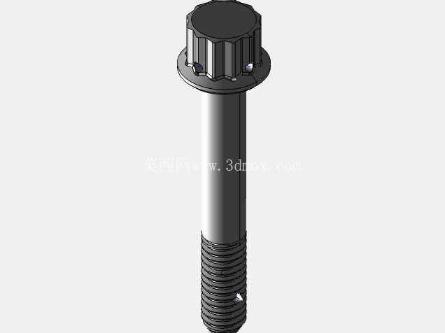 ISO 3185-040(系列表)航空航天螺栓 - 全精度 CAD 模型