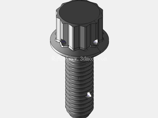 ISO 3185-040(系列表)航空航天螺栓 - 全精度 CAD 模型