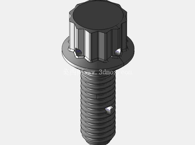 ISO 3185-040(系列表)航空航天螺栓 - 全精度 CAD 模型