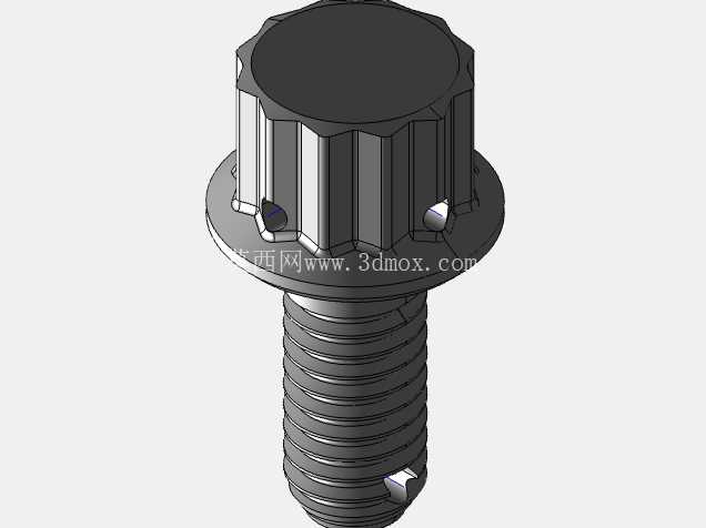 ISO 3185-040(系列表)航空航天螺栓 - 全精度 CAD 模型