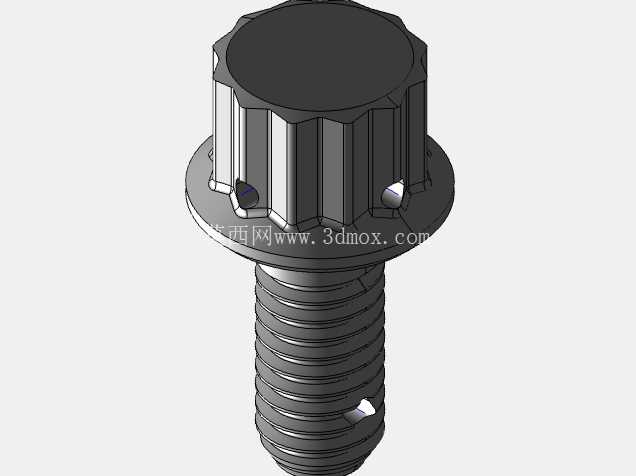 ISO 3185-040(系列表)航空航天螺栓 - 全精度 CAD 模型