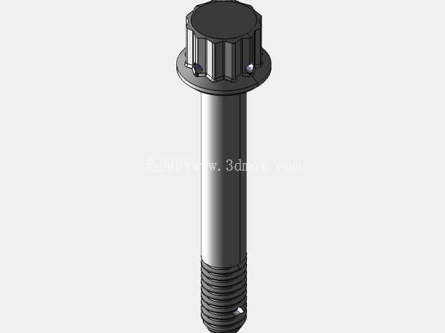 ISO 3185-040(系列表)航空航天螺栓 - 全精度 CAD 模型