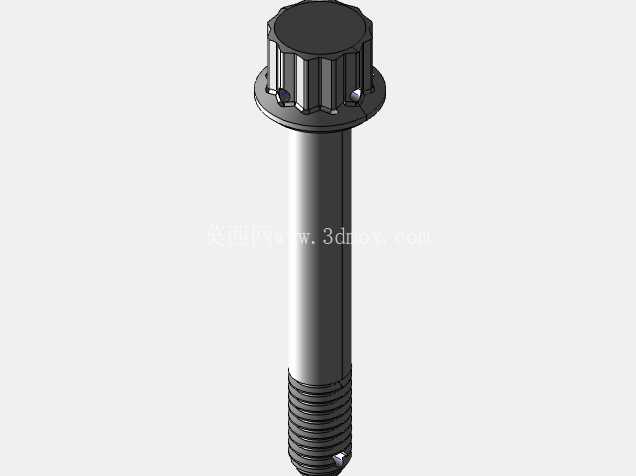 ISO 3185-040(系列表)航空航天螺栓 - 全精度 CAD 模型