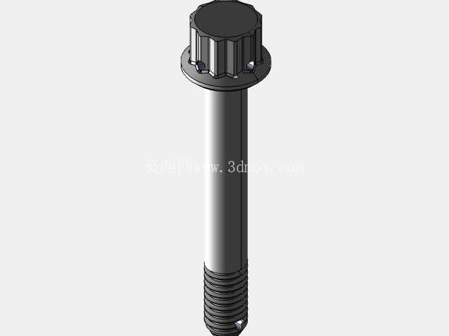 ISO 3185-040(系列表)航空航天螺栓 - 全精度 CAD 模型
