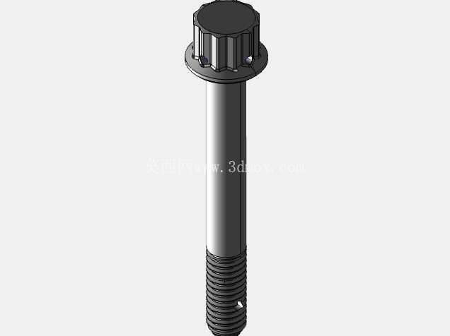 ISO 3185-040(系列表)航空航天螺栓 - 全精度 CAD 模型