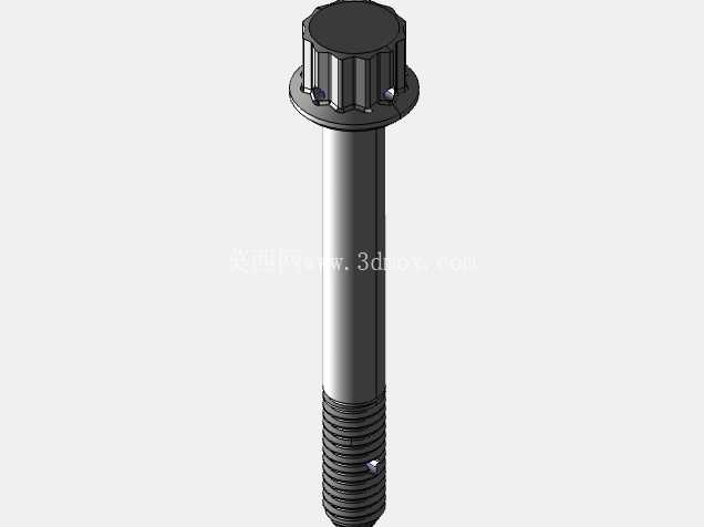 ISO 3185-040(系列表)航空航天螺栓 - 全精度 CAD 模型