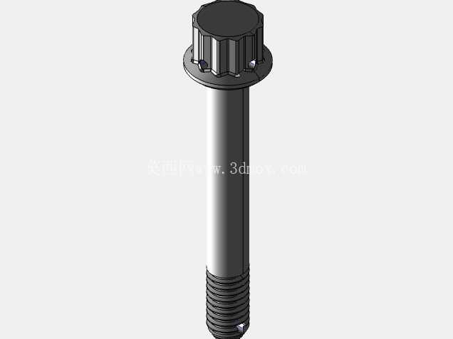 ISO 3185-040(系列表)航空航天螺栓 - 全精度 CAD 模型