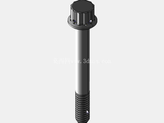 ISO 3185-040(系列表)航空航天螺栓 - 全精度 CAD 模型