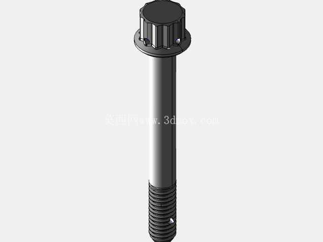 ISO 3185-040(系列表)航空航天螺栓 - 全精度 CAD 模型