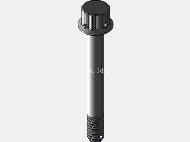 ISO 3185-040(系列表)航空航天螺栓 - 全精度 CAD 模型