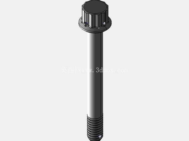 ISO 3185-040(系列表)航空航天螺栓 - 全精度 CAD 模型