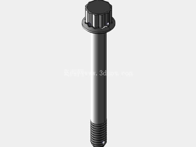 ISO 3185-040(系列表)航空航天螺栓 - 全精度 CAD 模型
